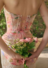 Floral Mirror Corset Skirt Set