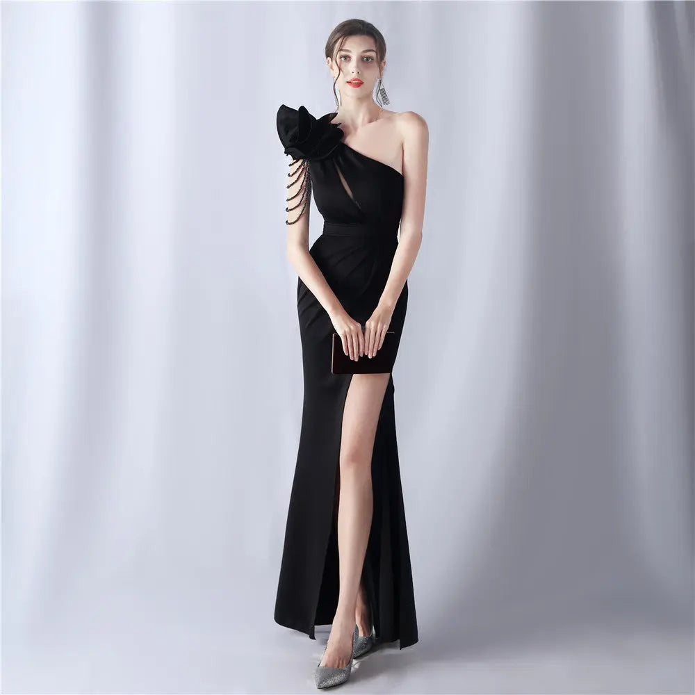 Crafted Flower With Beading Formal Dress