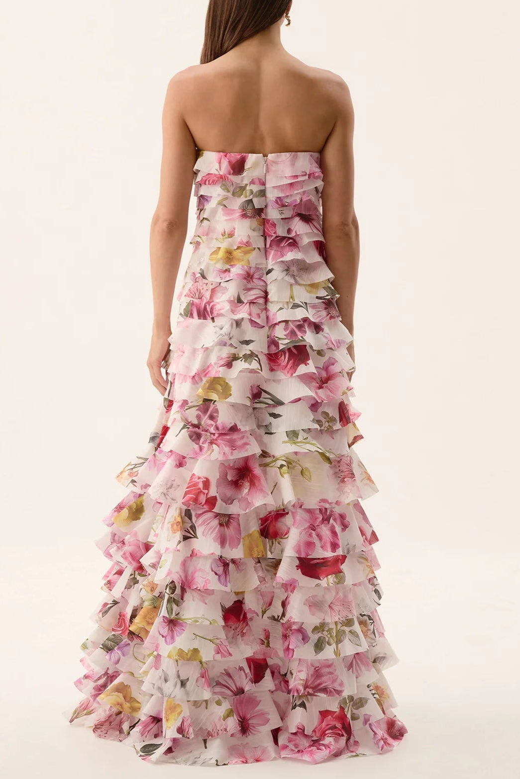 Cathy Floral Print Maxi Dress in Pink