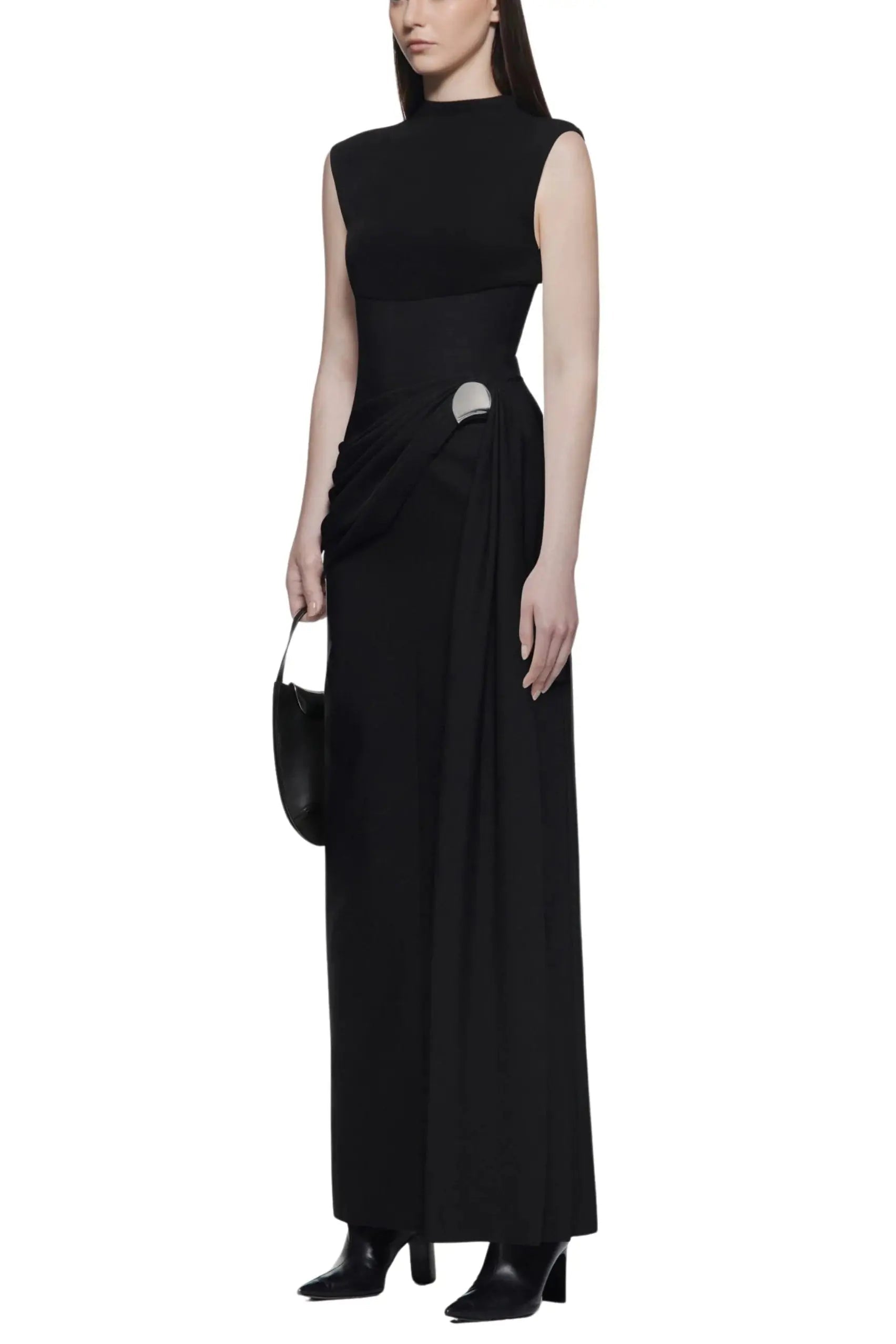 Knit Maxi Dress in Black