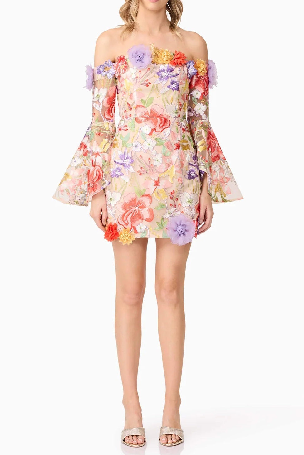 Off Shoulder Mini Dress in Floral