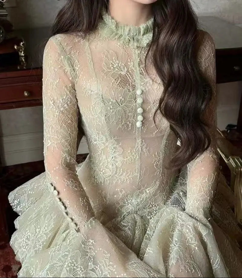 Embroidered long sleeve Mini Dress