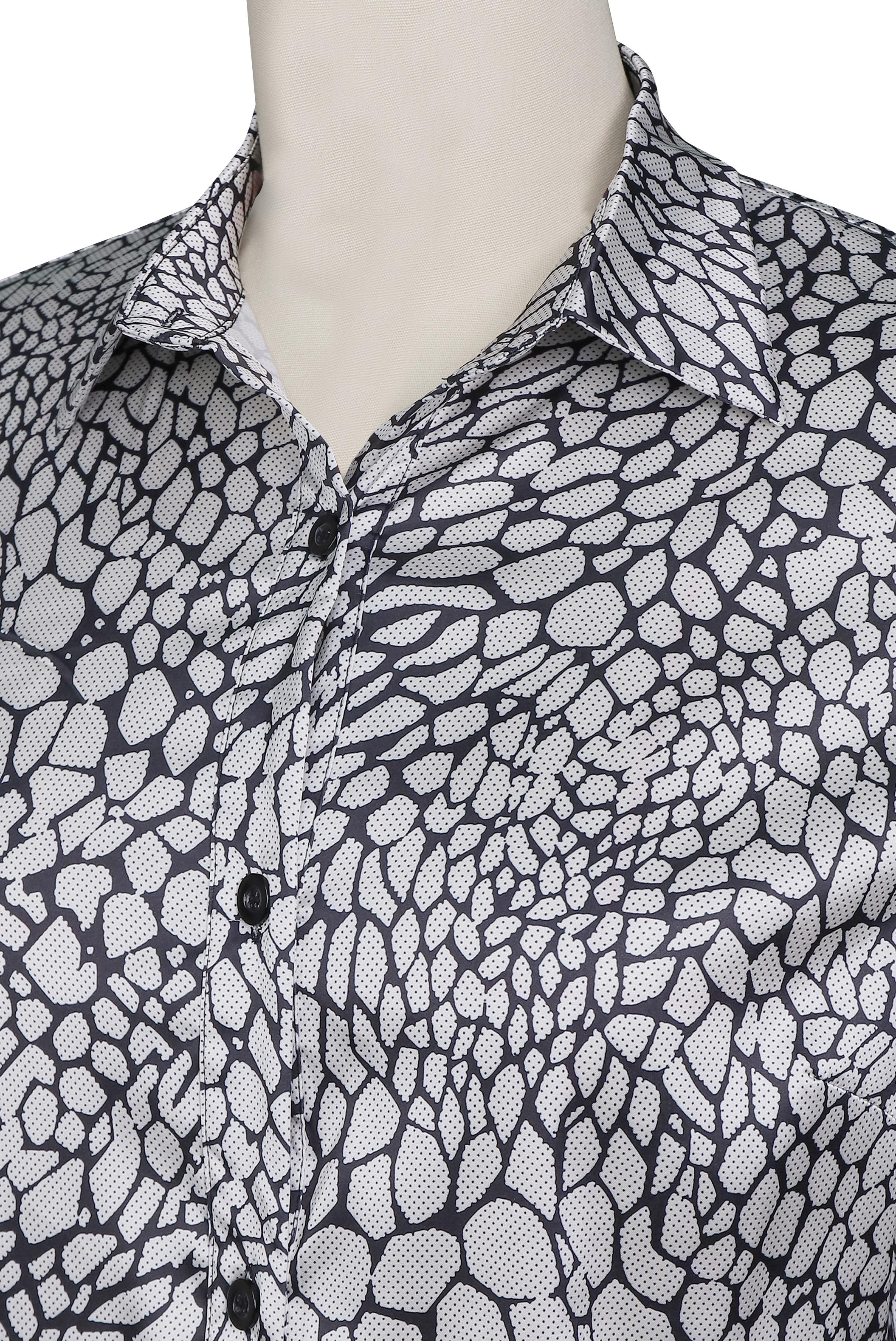 Satin Printed BlouSequin with Classic Pattern Elegance