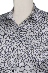 Satin Printed BlouSequin with Classic Pattern Elegance