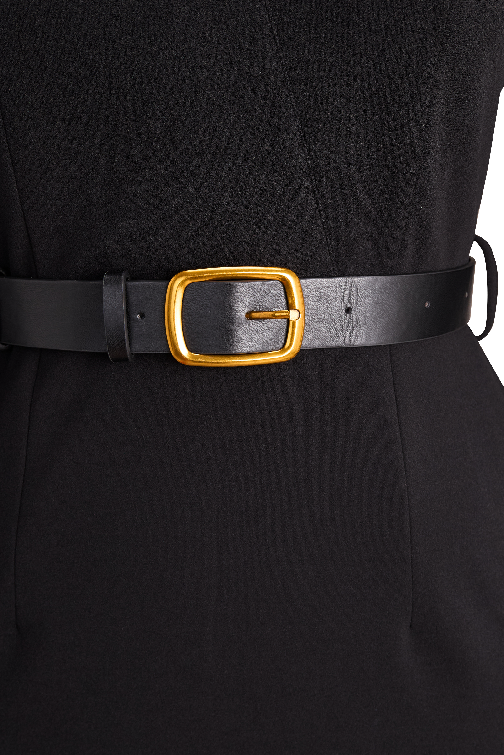 Refined Black Sheath Dress with Mandarin Collar
