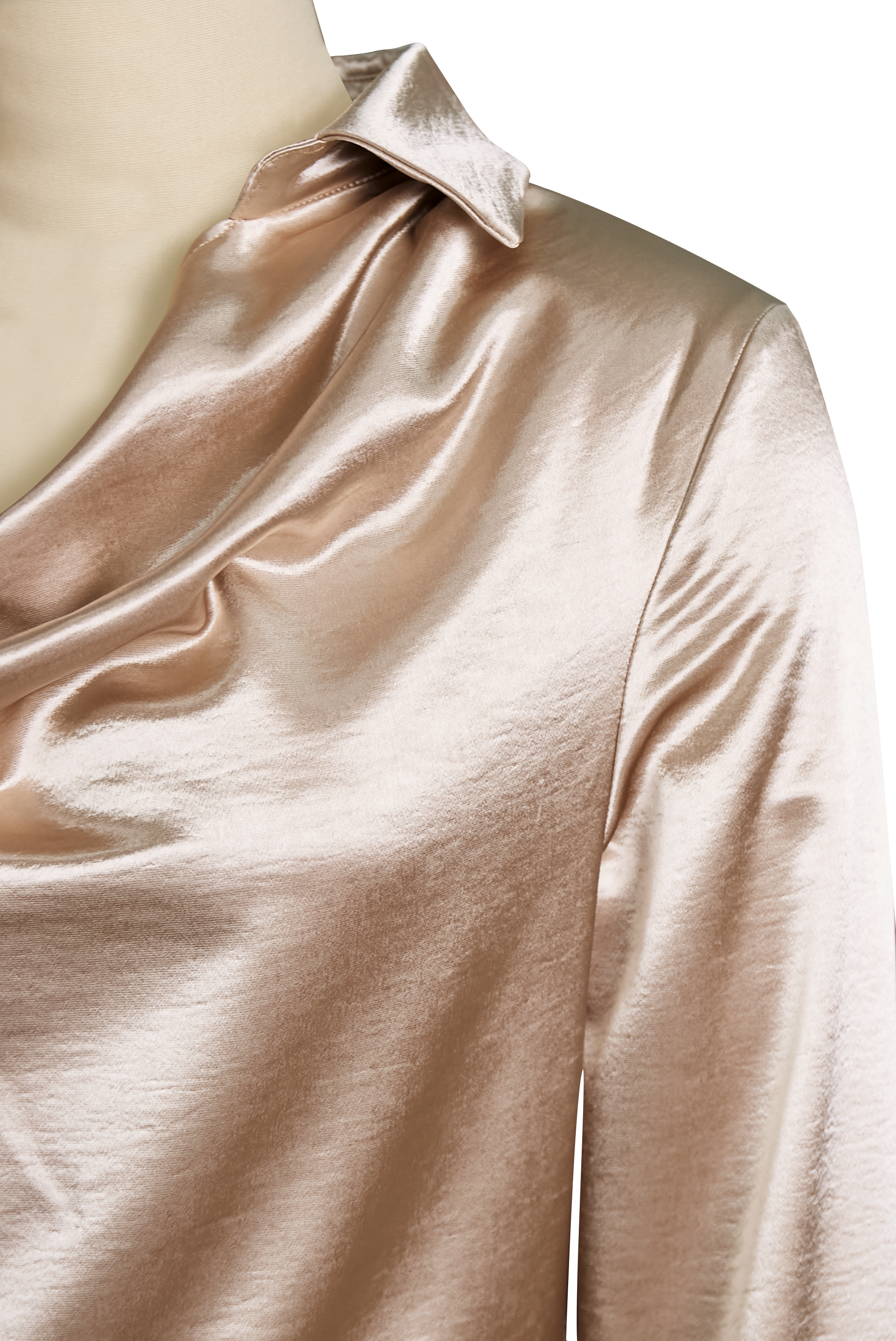 White Satin BlouSequin with Neckline