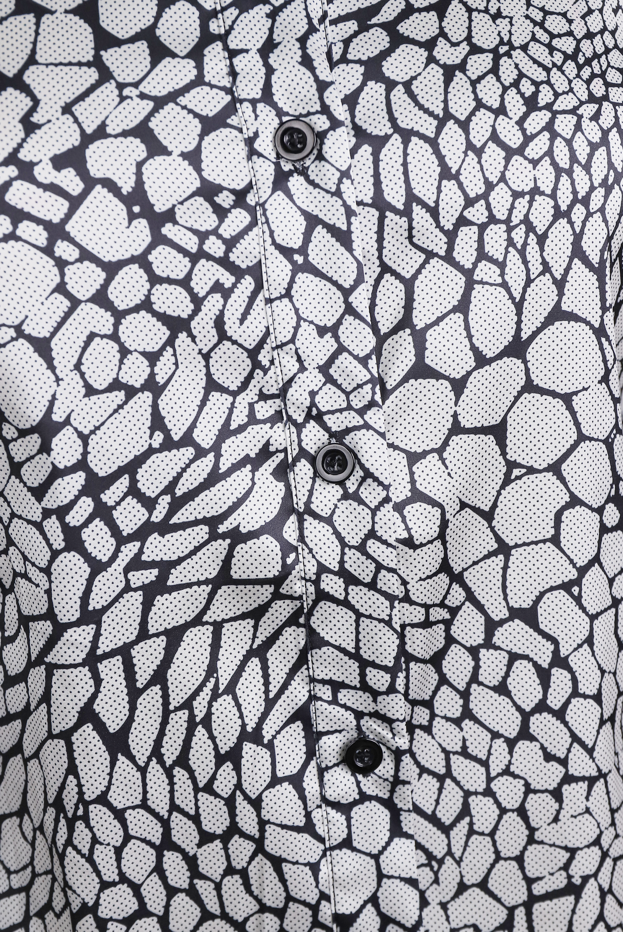 Satin Printed BlouSequin with Classic Pattern Elegance