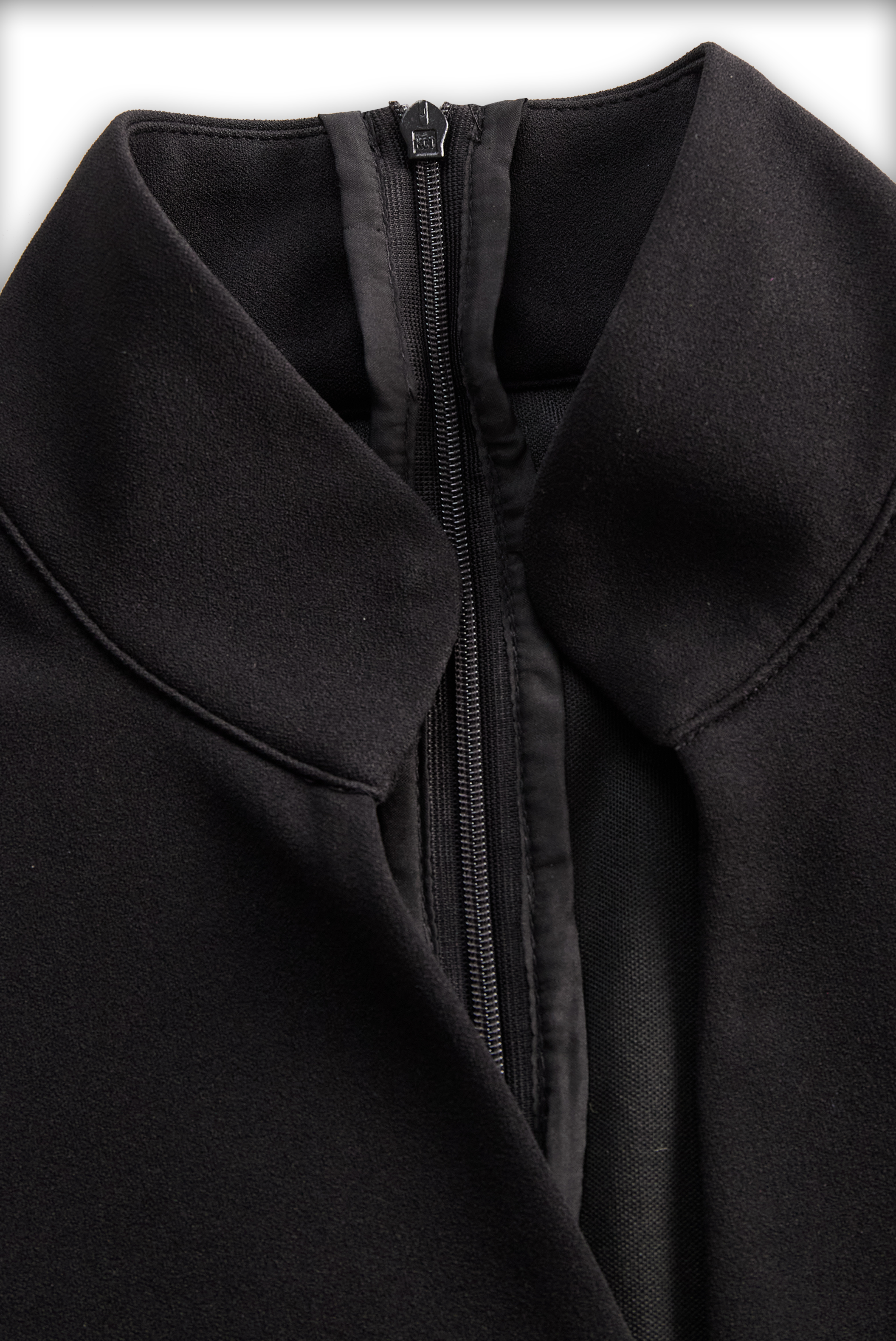 Refined Black Sheath Dress with Mandarin Collar