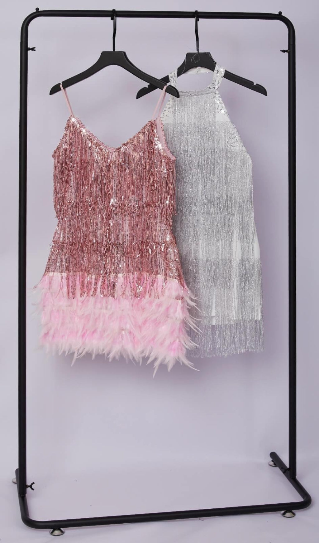 Pink Feather Mini Dress