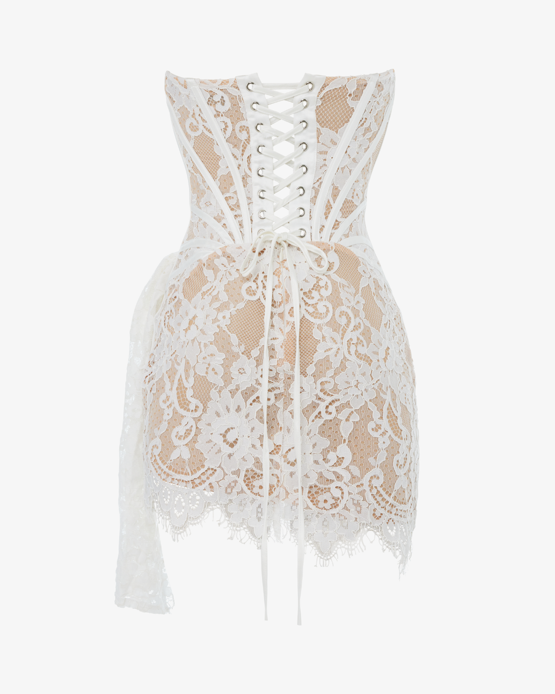 White Lace Corset Mini Dress