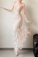 Off-Shoulder 3D Floral Fringe Maxi Dress