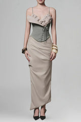Blue Camellia Corset Top