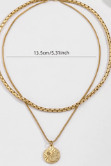 Sun Moon Coin Pendant Layered Gold Necklace