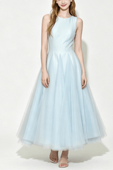 Light Blue A Line Midi Dress