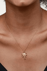 Gold Maple Leaf Pendant Dainty Chain Necklace