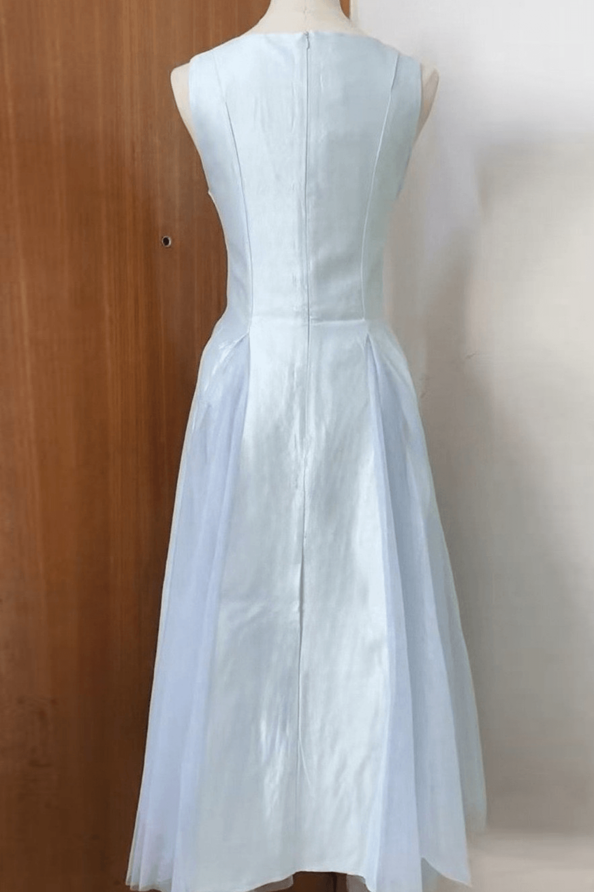 Light Blue A Line Midi Dress