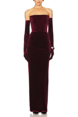 Maxi Dress with Long Gloves