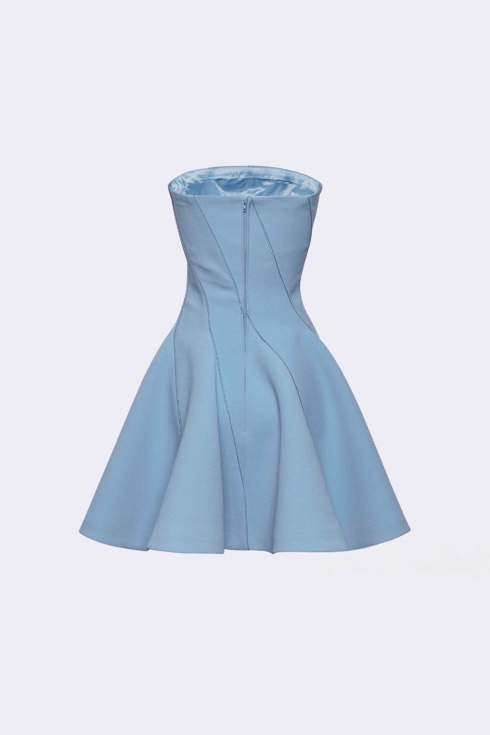 Off-Shoulder Sleeveless Mini Dress in Blue
