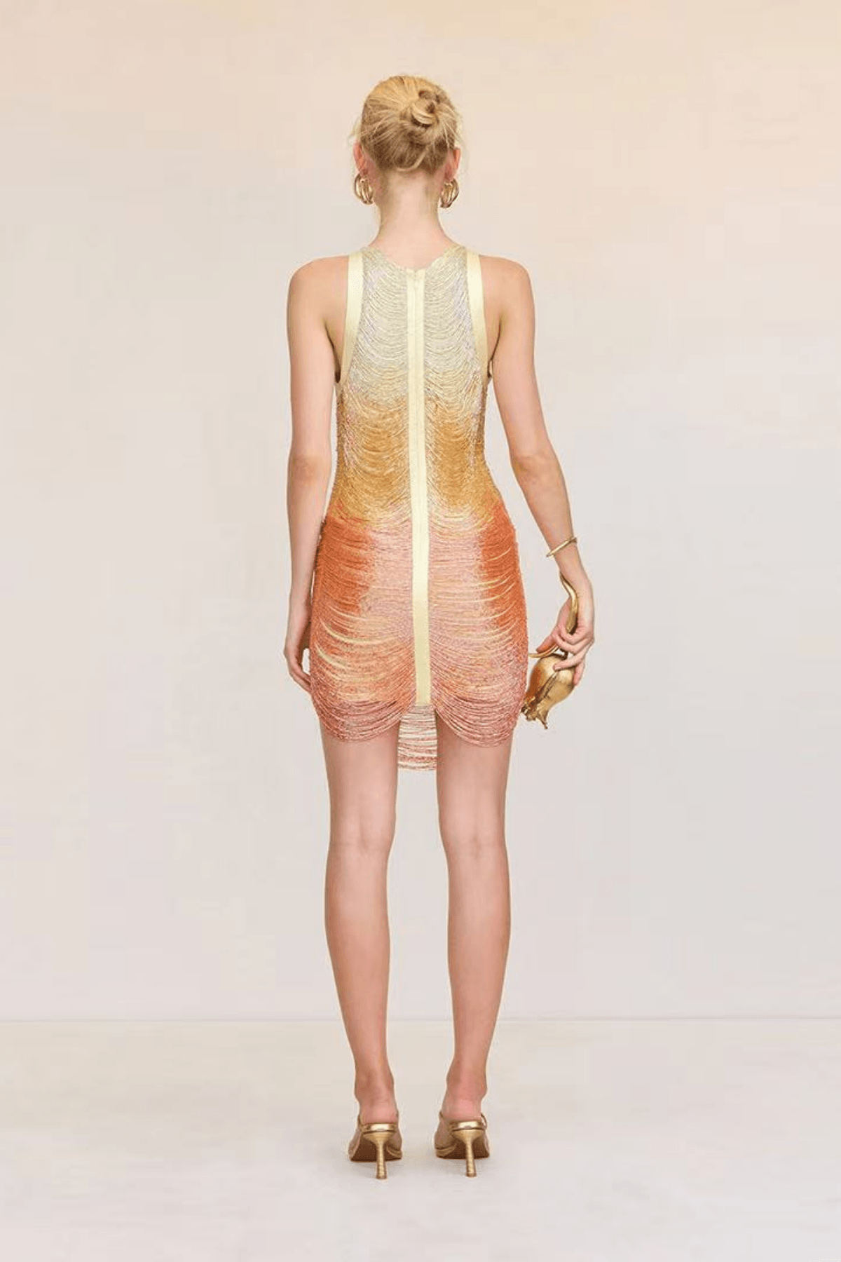 Halter Fringe Asymmetrical Mini Dress