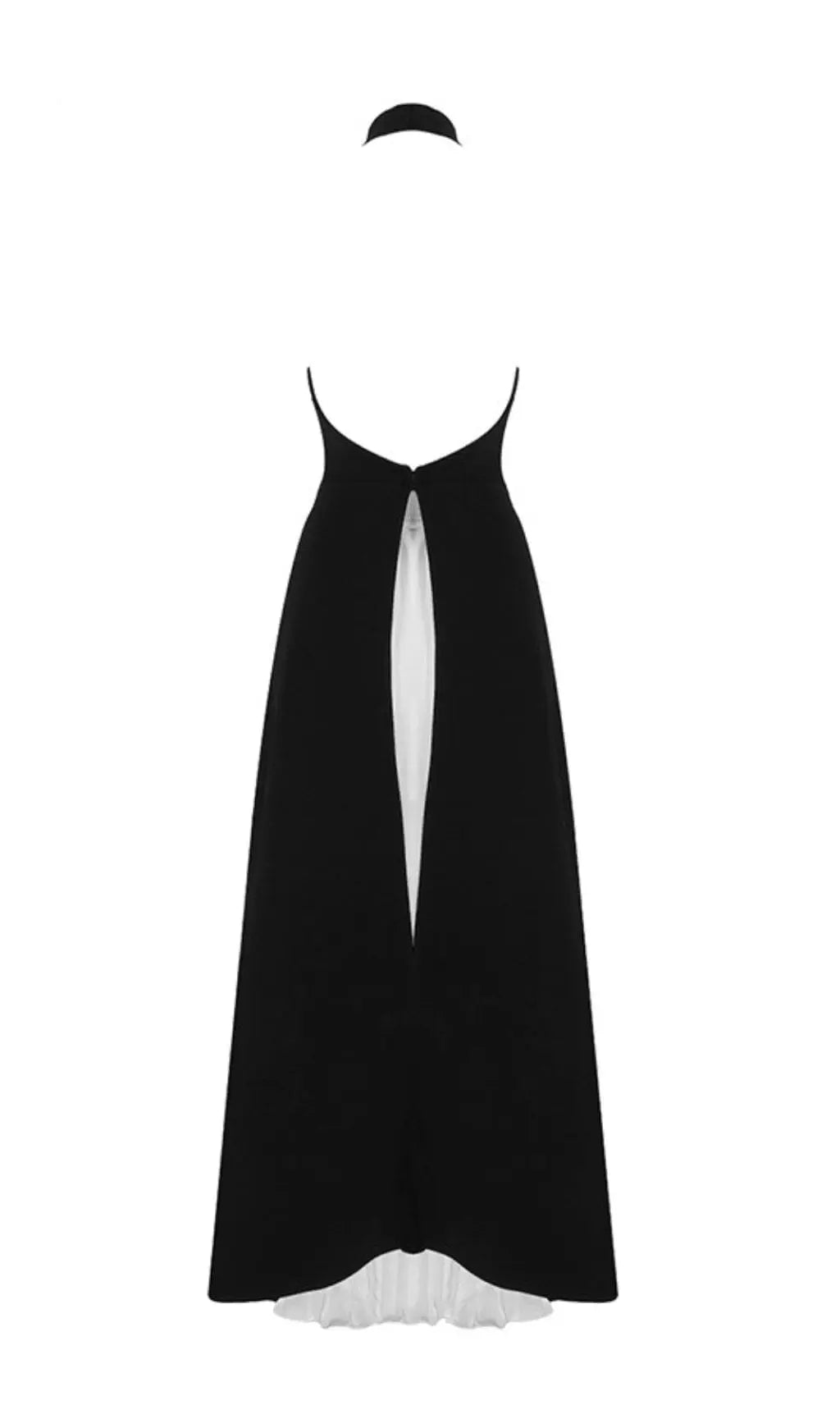 Bandage Halter Maxi Dress In Black and White