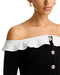 Knit Off-the-Shoulder Top in Black