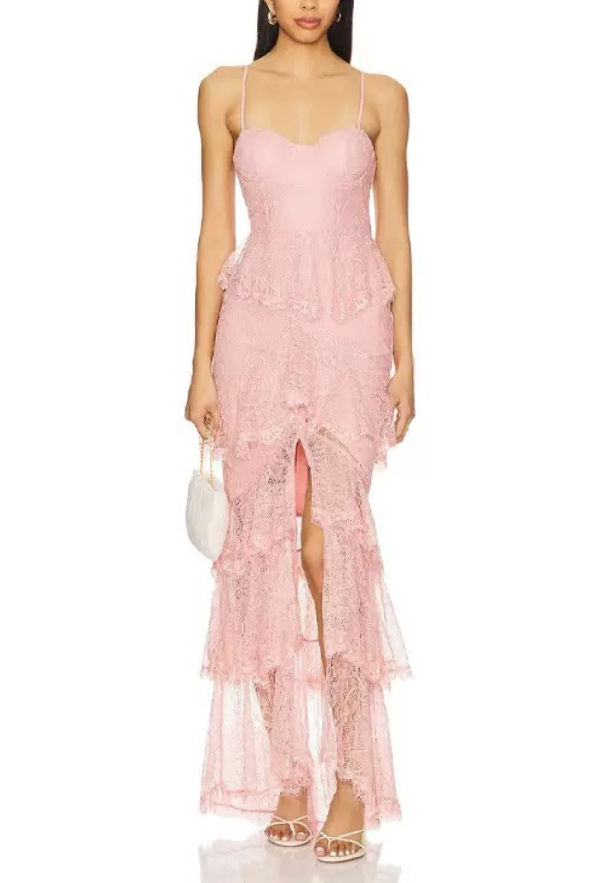 Seren Pink Strap Lace Dress