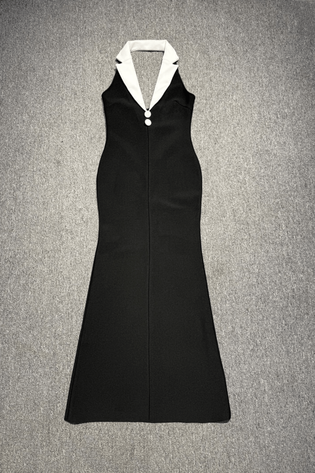 Contrast Halter Evening Dress