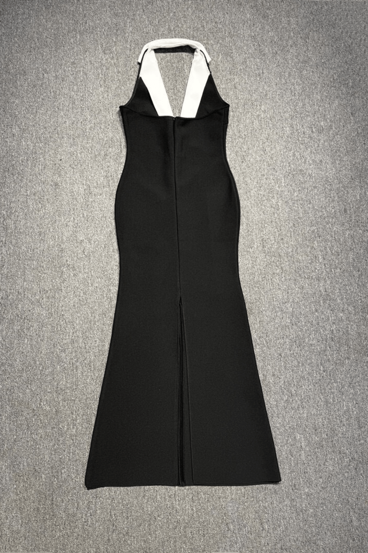Contrast Halter Evening Dress