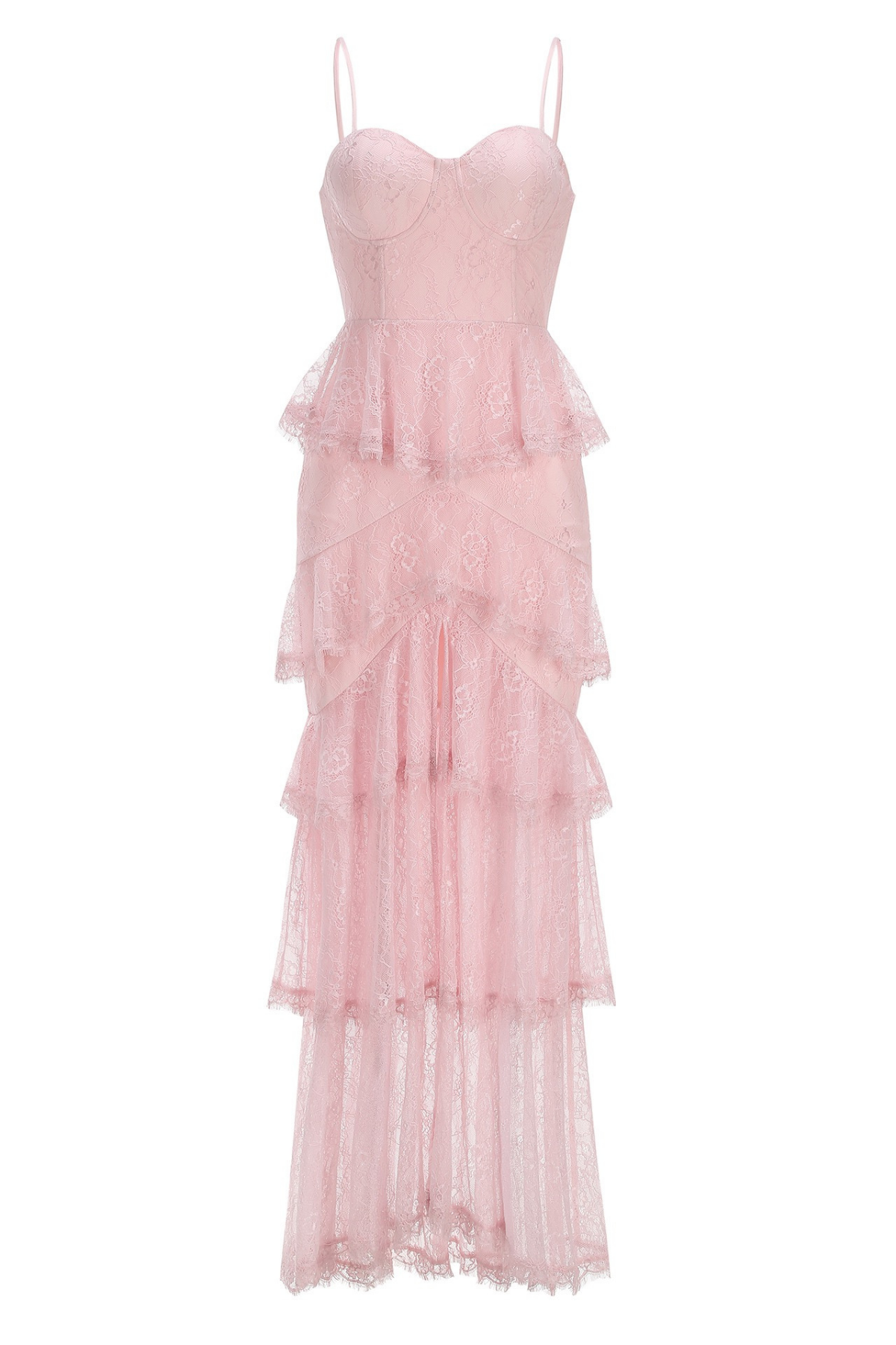 Seren Pink Strap Lace Dress