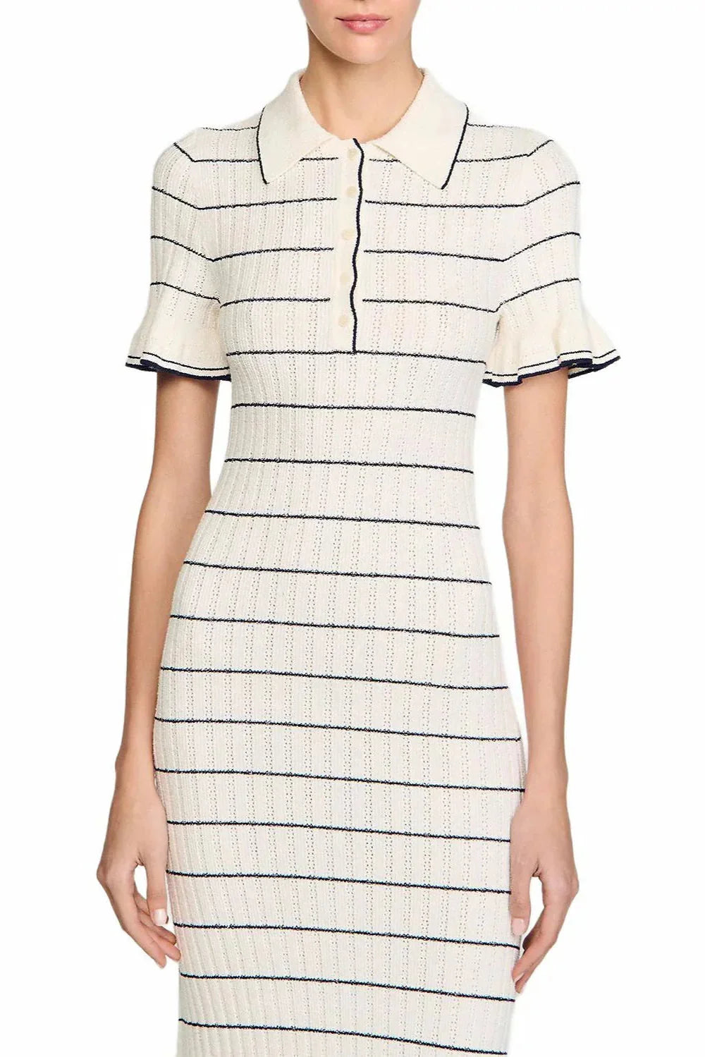 Knitted Maxi Dress in Ecru