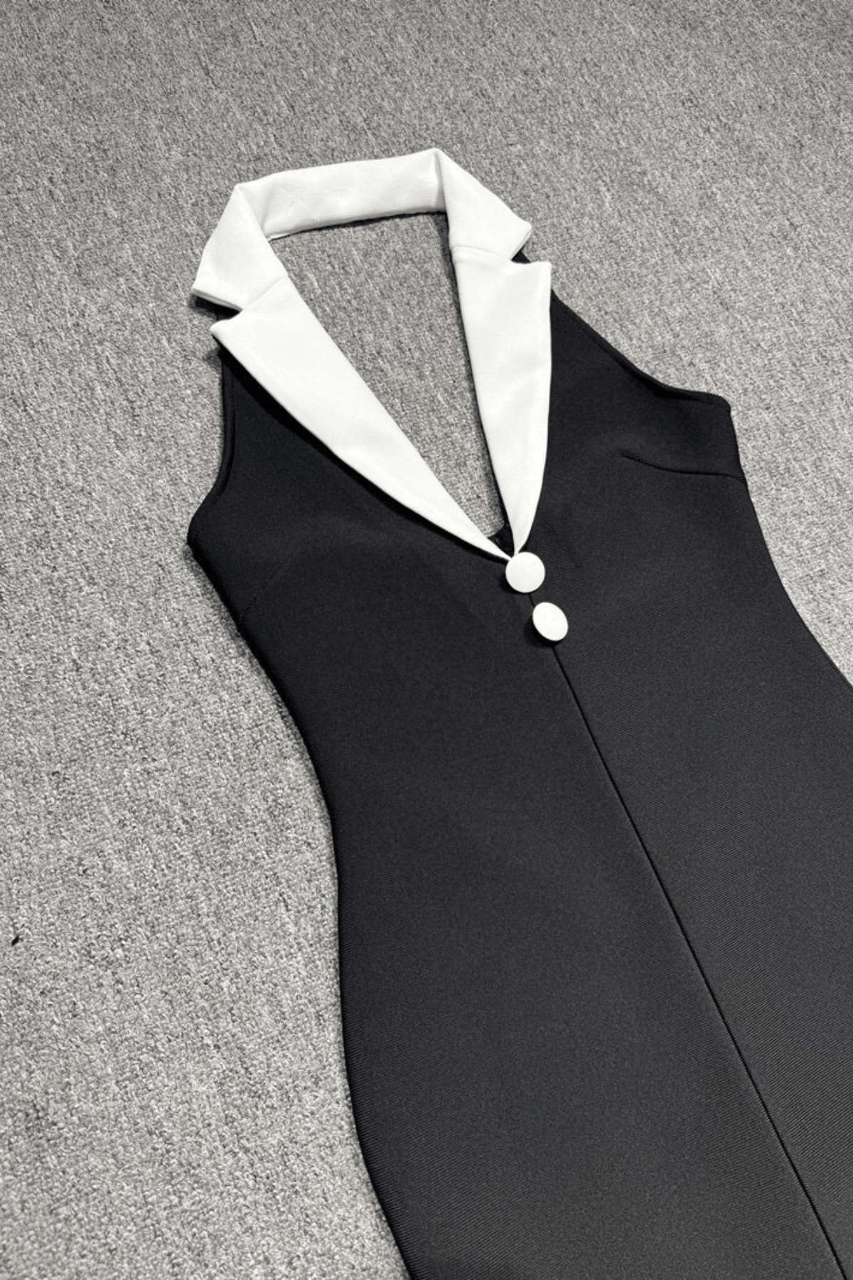 Contrast Halter Evening Dress