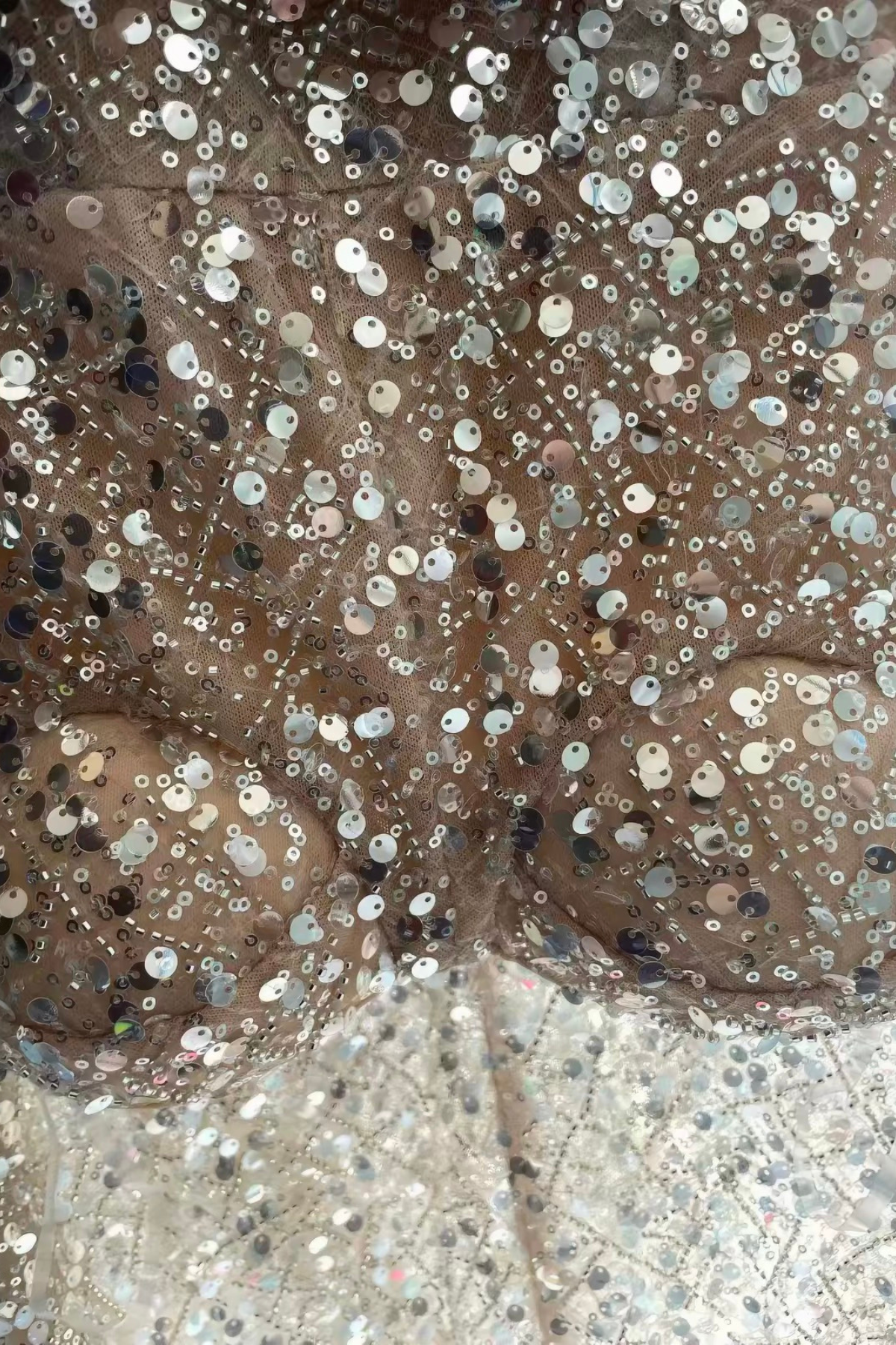 Shimmer Champagne Gold Sequin Dress