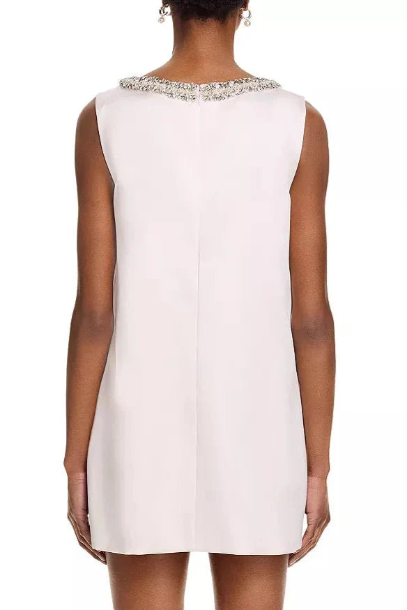 Rhinestones EmbellIshed Mini Dress in White