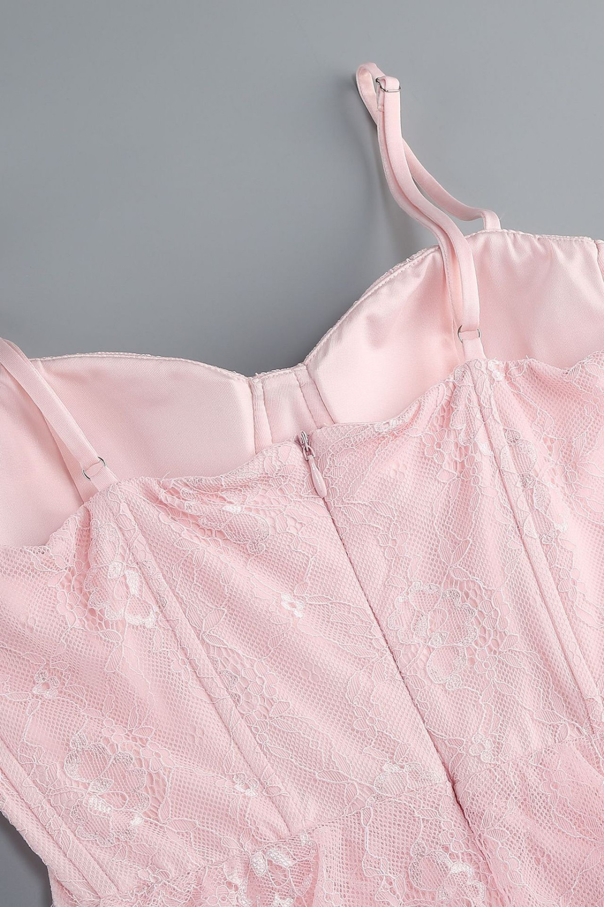 Seren Pink Strap Lace Dress