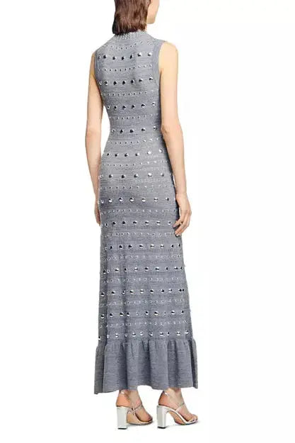 Knit Sleeveless Midi Dress in Gray