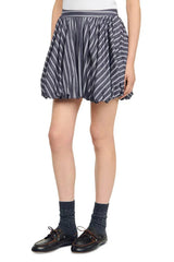 Rhinestone Bubble Hem Skirt in Grey