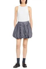 Rhinestone Bubble Hem Skirt in Grey