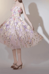 French Style Heavy Craft Floral Dress