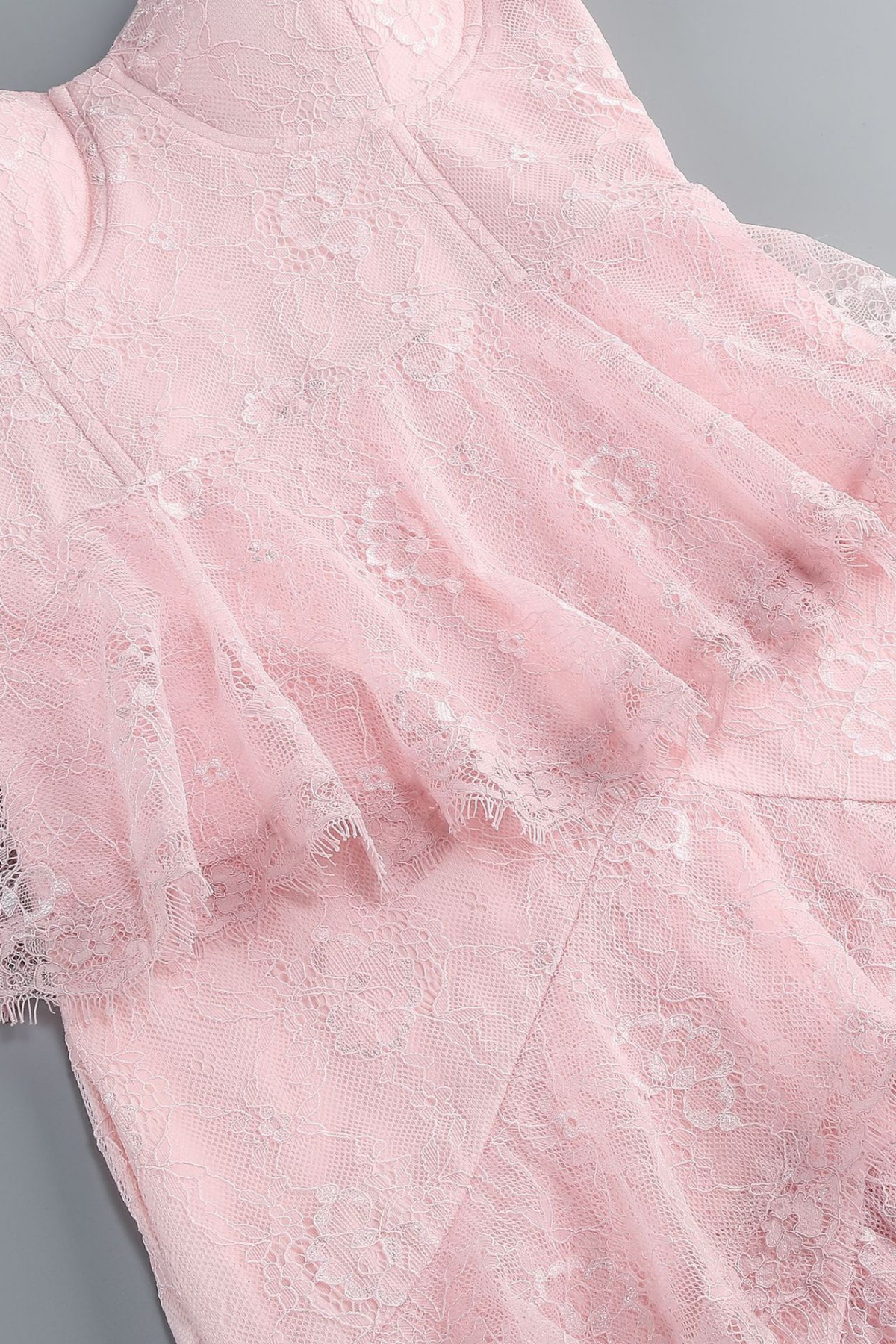 Seren Pink Strap Lace Dress
