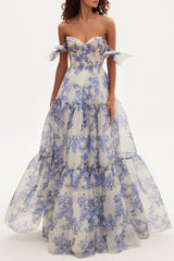 Floral Maxi Tie-Strap Dress