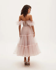 Rose Ruffled Midi Dress