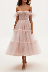 Rose Ruffled Midi Dress
