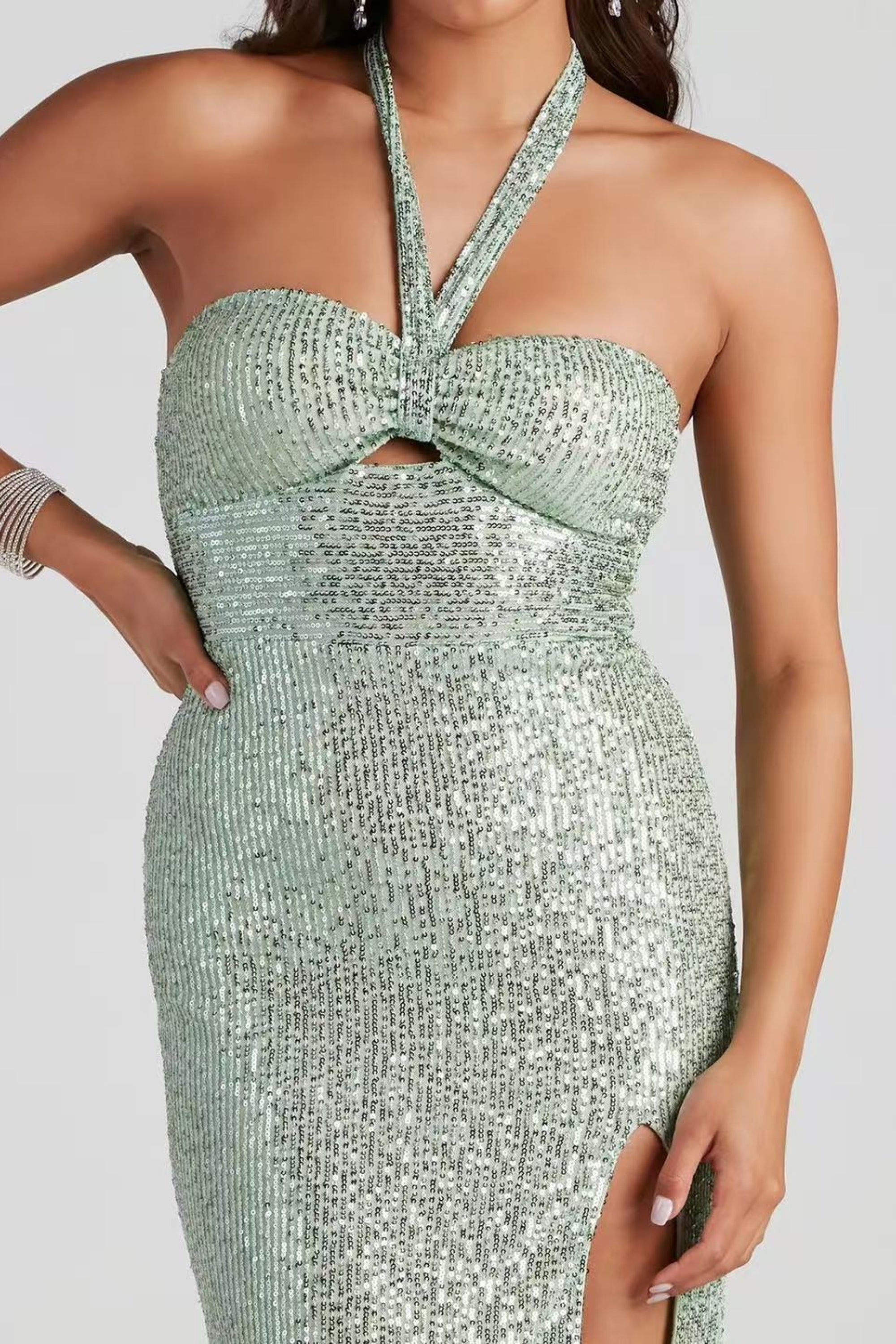 Halter Seed Maxi dress