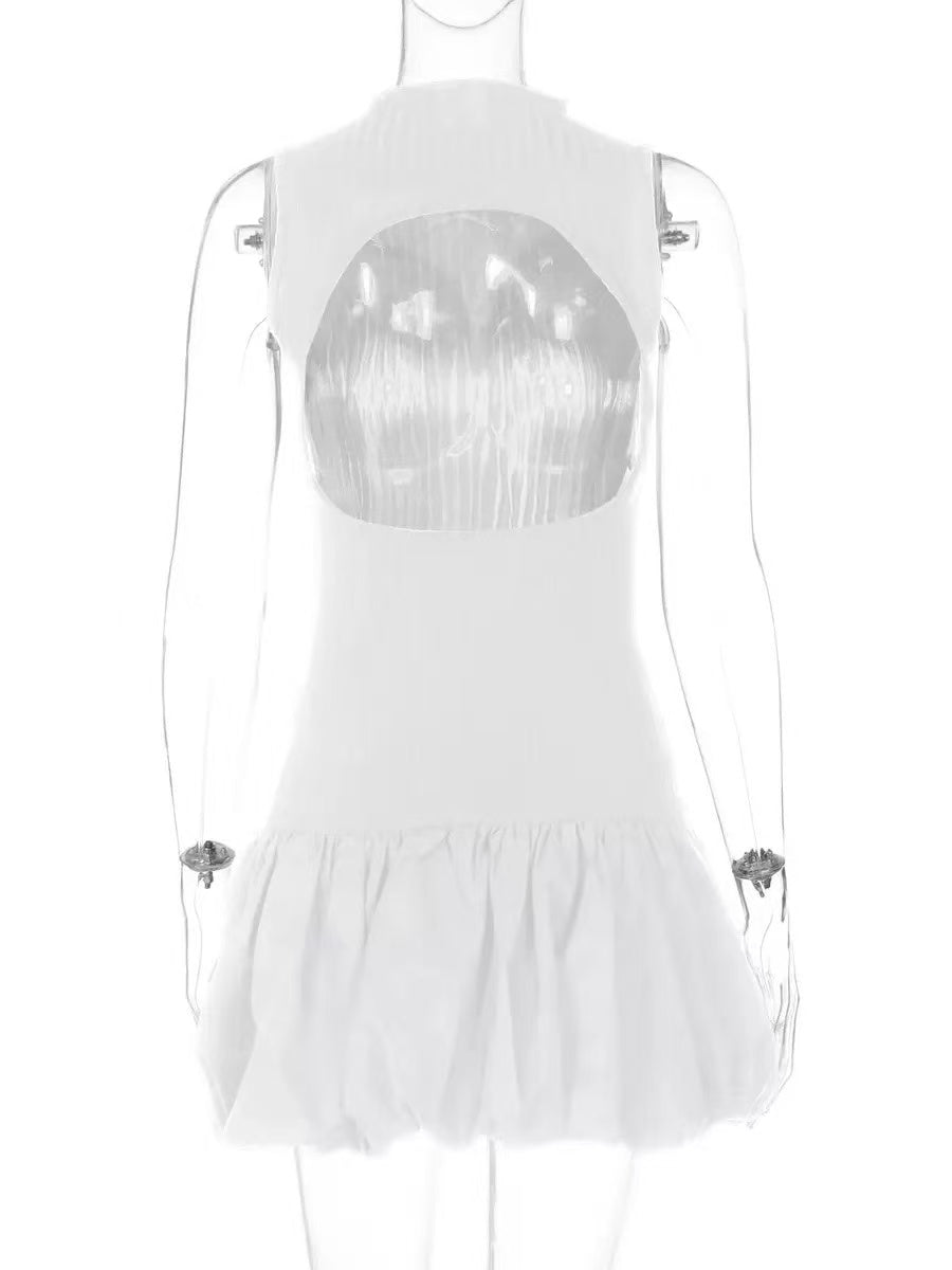 Backless Bubble Mini Dress
