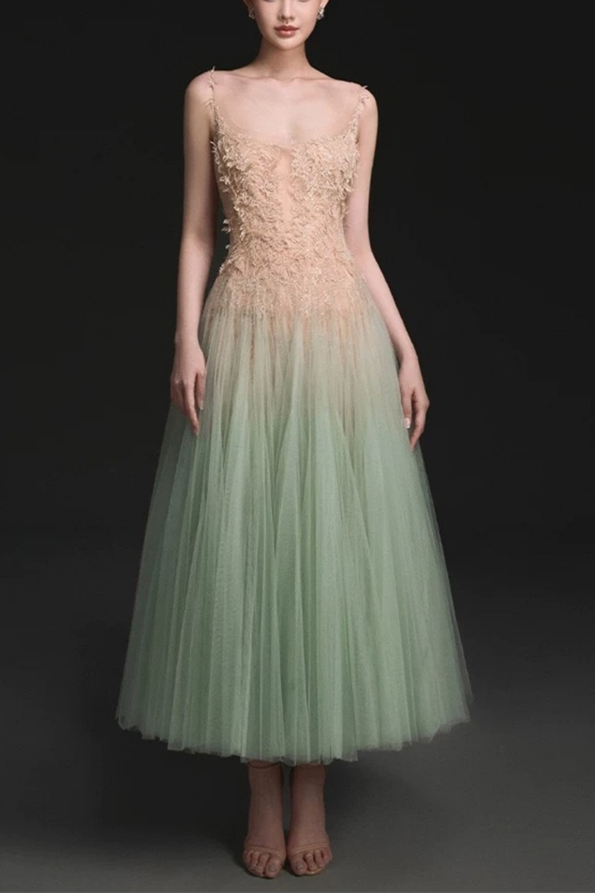 Fairy Puffy Slip Midi Dress