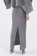 Midi Dress with Cape in Gray Set