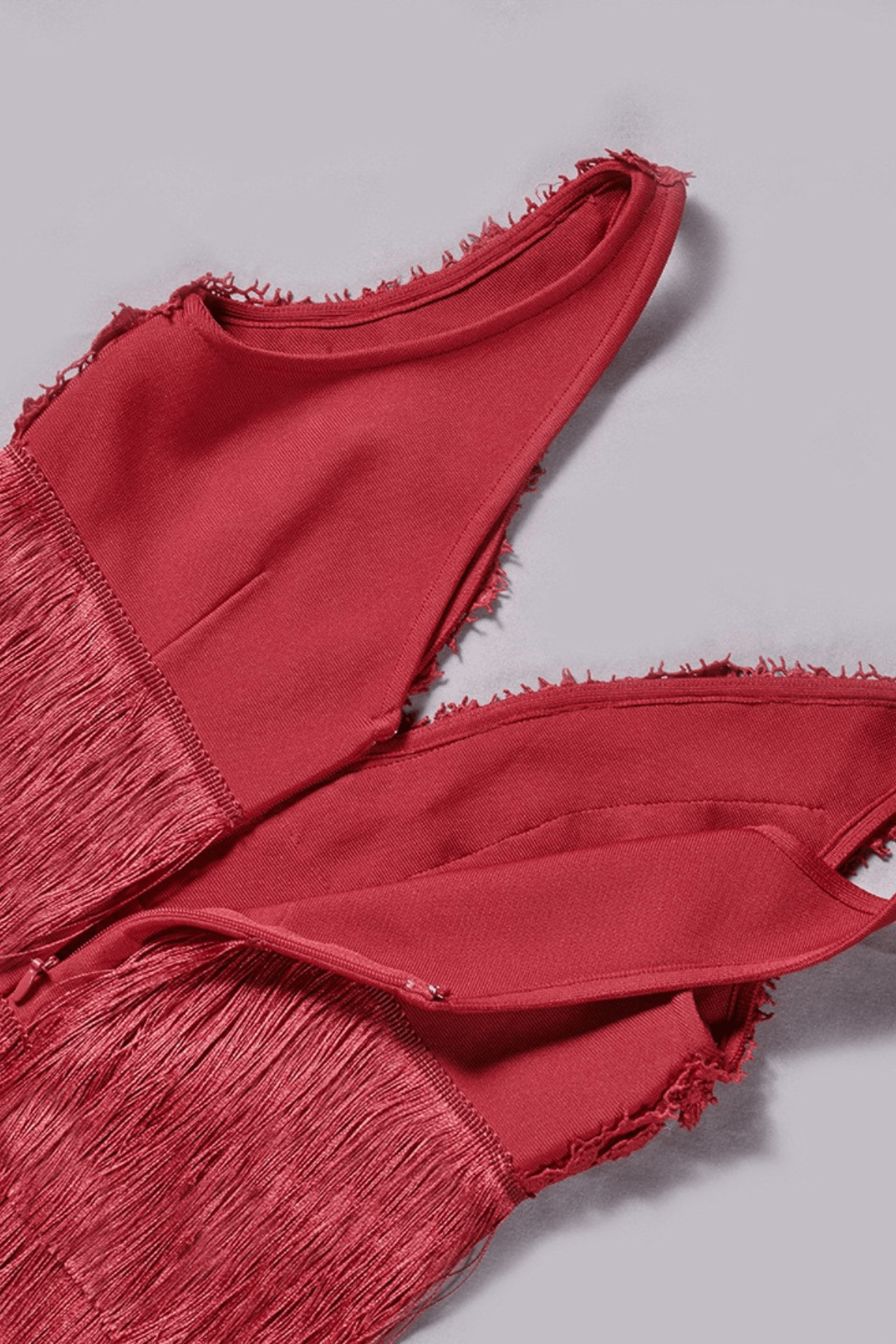 Red Lace V-Neck Maxi Dress