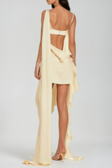 Cutout Drape Mini Dress