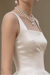 Minimalist Strap Midi Dress - Off-White