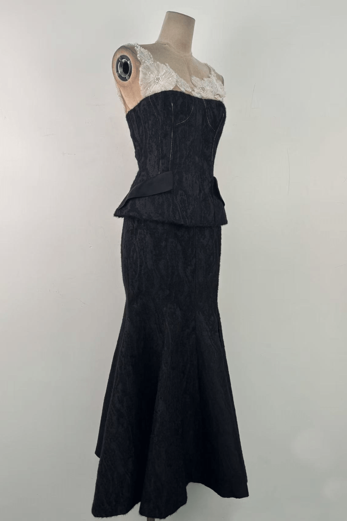 Lace Trim Two Piece Formal Dress